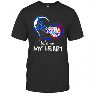 Los Angeles Dodgers And Los Angeles Clippers Its In My Heart T-Shirt